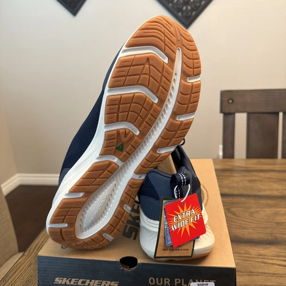Men's Sketchers Navy Blue Size 13 Extra Wide Style: Rekze …X1